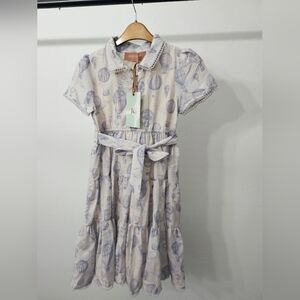 Essame Balloon Print Collared Dress